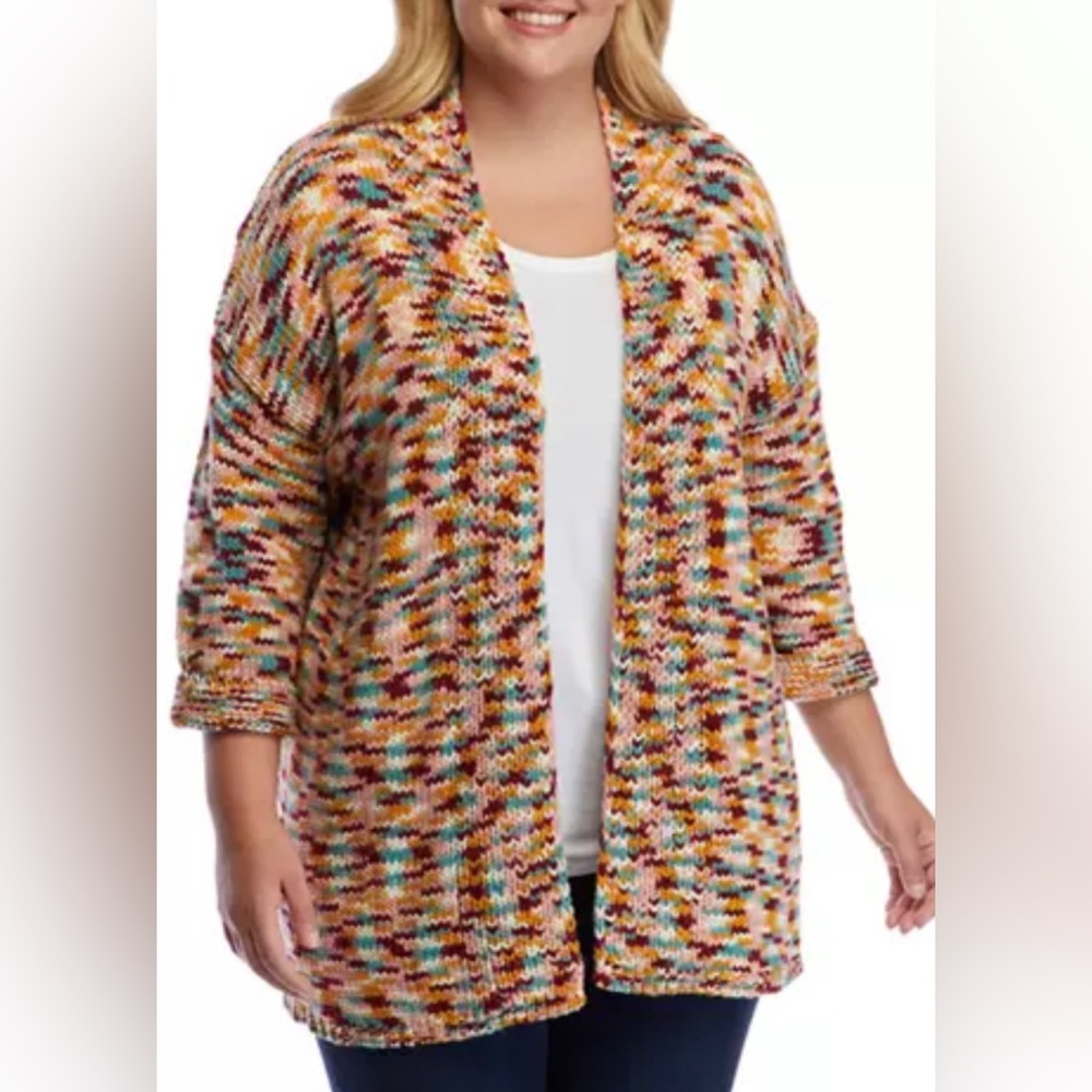 Cozy Knit Multicolor Cardigan – Soft, Stylish & Warm!